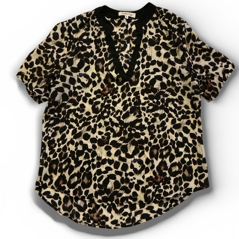 Wishful Park Leopard Print V-Neck Blouse